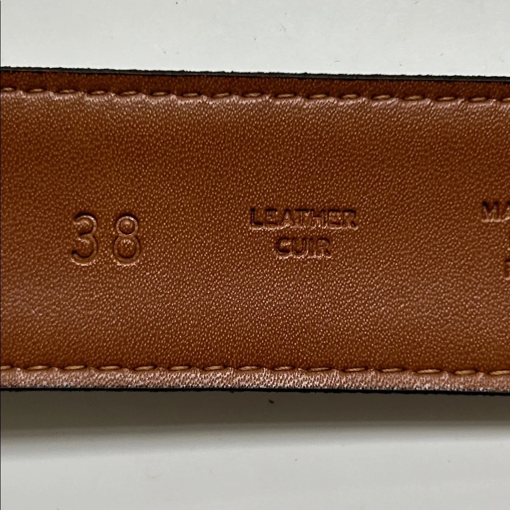 Nordstrom Men’s Shop black leather belt. Size‎ 38. Silver buckle. Made in USA.